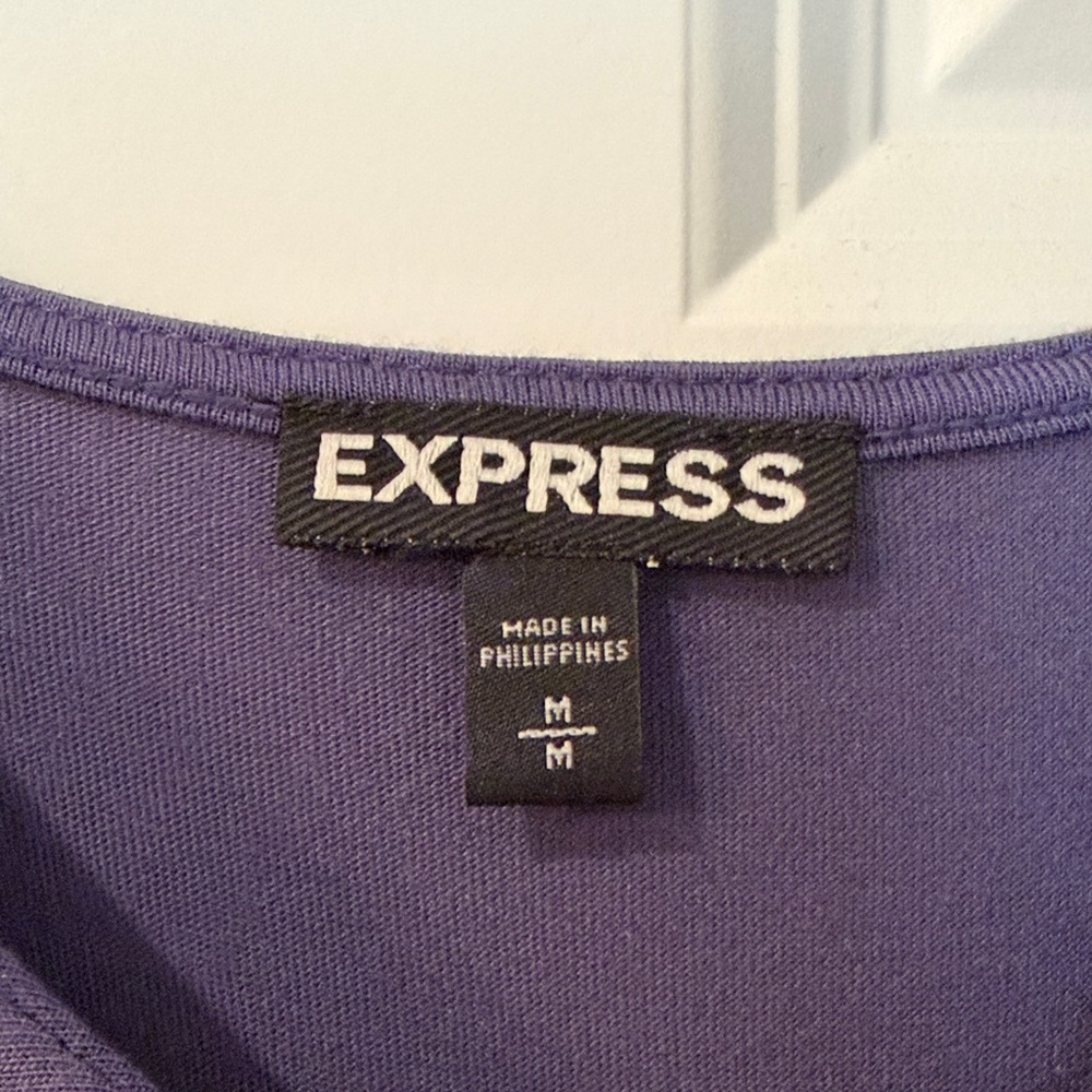 Express Deep Purple Ruffled Blouse - image 2